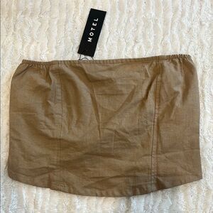 Motel dolls kill shaloe tube top rami light mocha taupe large women’s new w tag